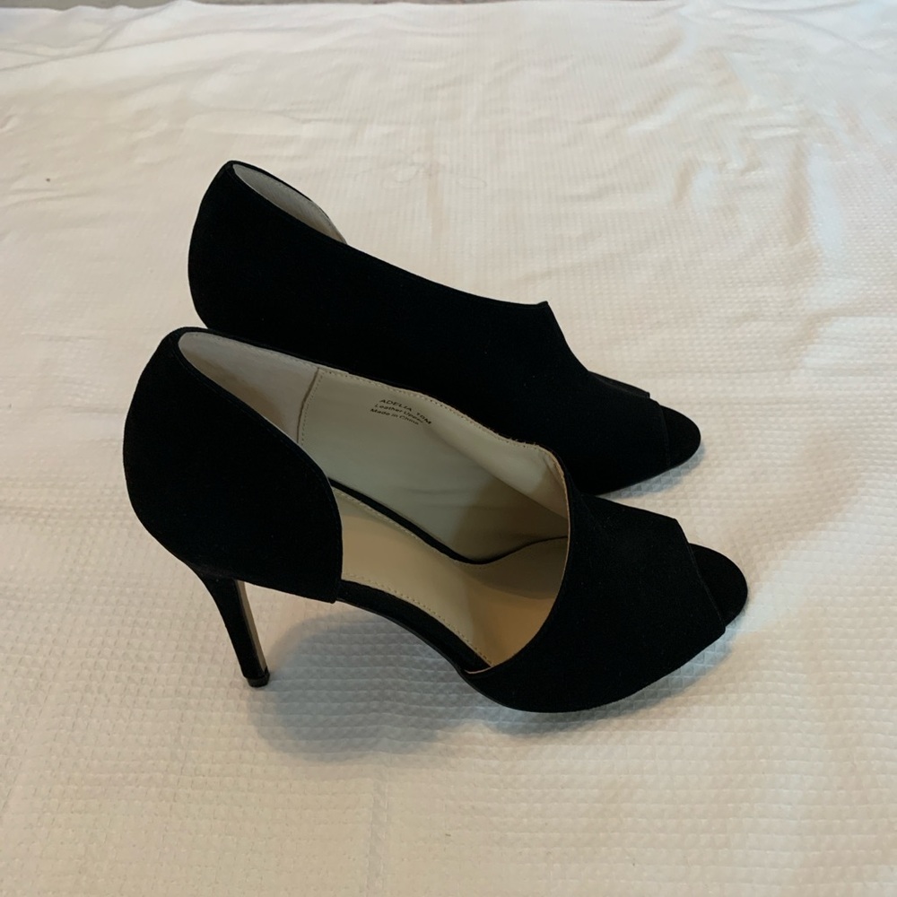 Botkier Adelia peep-toe stiletto heels in black suede size 10